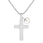 Collar de Cruz Texturizada con Semilla de Mostaza: Dijes Metálicos como Recordatorio Espiritual