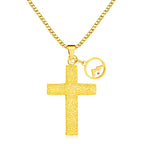 Collar de Cruz Texturizada con Semilla de Mostaza: Dijes Metálicos como Recordatorio Espiritual