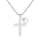Collar de Cruz Semilla de Mostaza con Grabado de Jesús: Amor de Cristo y Poder de la Fe
