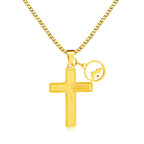 Collar de Cruz Semilla de Mostaza con Grabado de Jesús: Amor de Cristo y Poder de la Fe