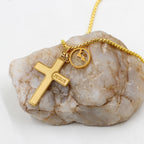 Collar de Cruz Semilla de Mostaza con Grabado de Jesús: Amor de Cristo y Poder de la Fe