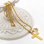 Collar de Cruz Semilla de Mostaza con Grabado de Jesús: Amor de Cristo y Poder de la Fe
