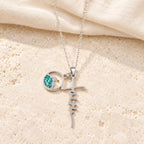 Faith Script Cross Mustard Seed Necklace