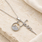 Faith Script Cross Mustard Seed Necklace
