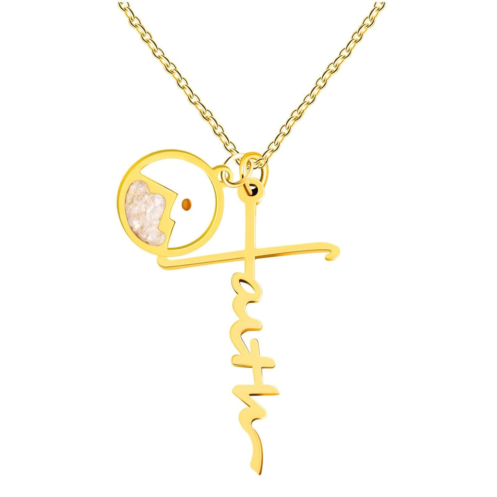 Collar de Cruz con Semilla de Mostaza y Letra de Fe: Símbolo de una Fe que Mueve Montañas