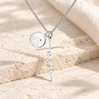 Faith Script Cross Mustard Seed Necklace