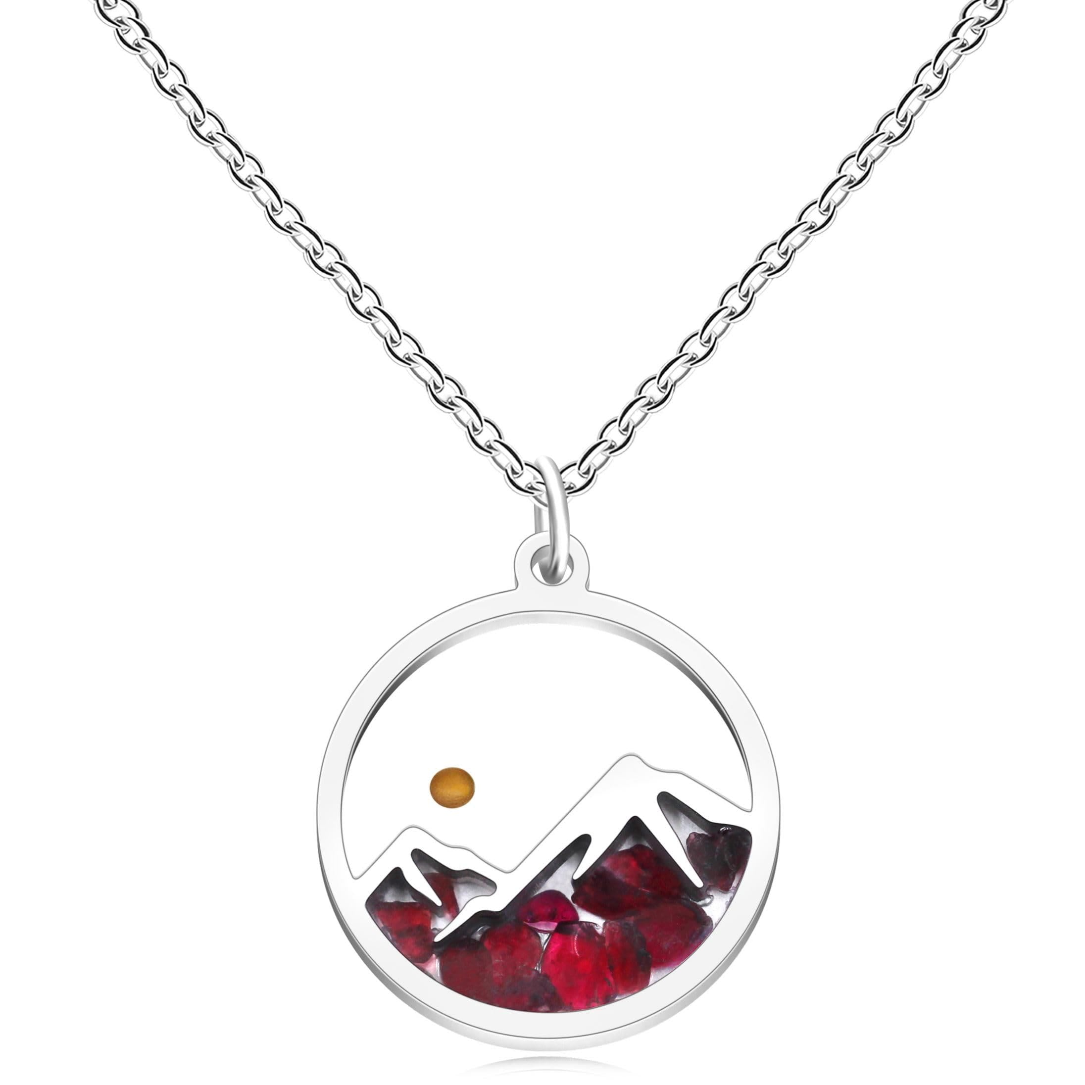 Collar Semilla de Mostaza y Montaña con Varias Gemas: Símbolo de la Fe que Mueve Montañas