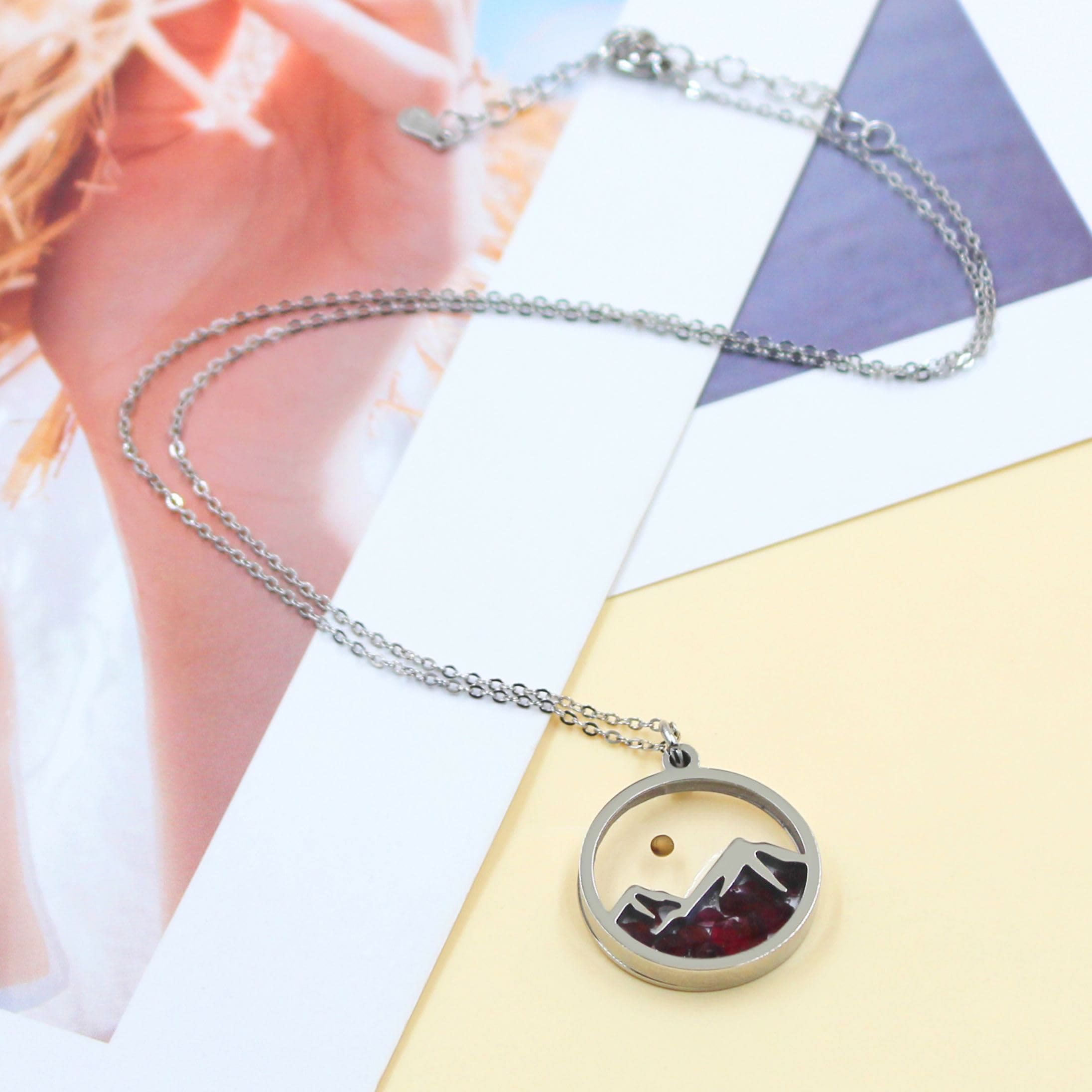 Collar Semilla de Mostaza y Montaña con Varias Gemas: Símbolo de la Fe que Mueve Montañas