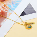 Collar de Placa de Fe con Semilla de Mostaza y Montaña: Símbolo de una Fe que Mueve Montañas