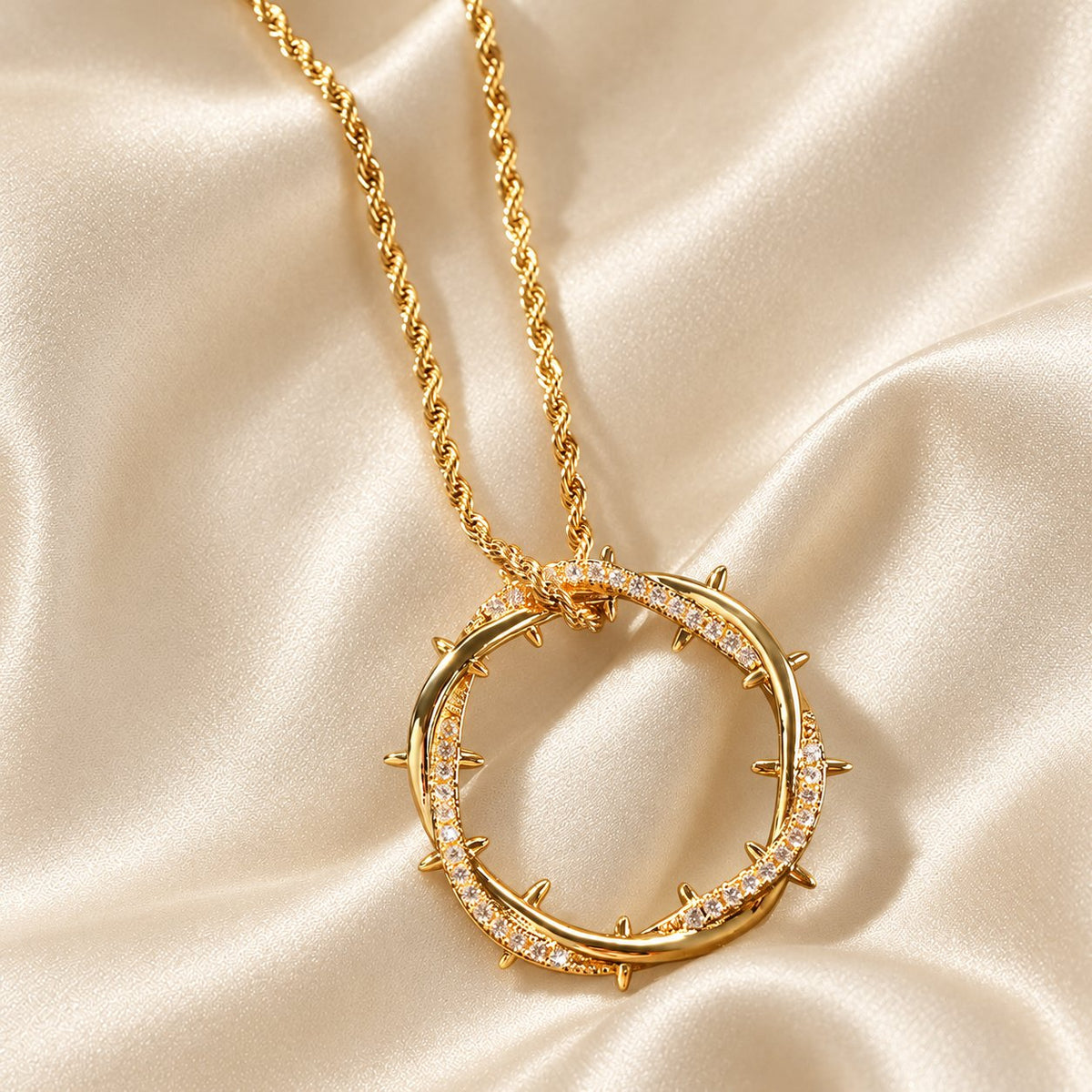 Crown of Thorns Zircon Necklace