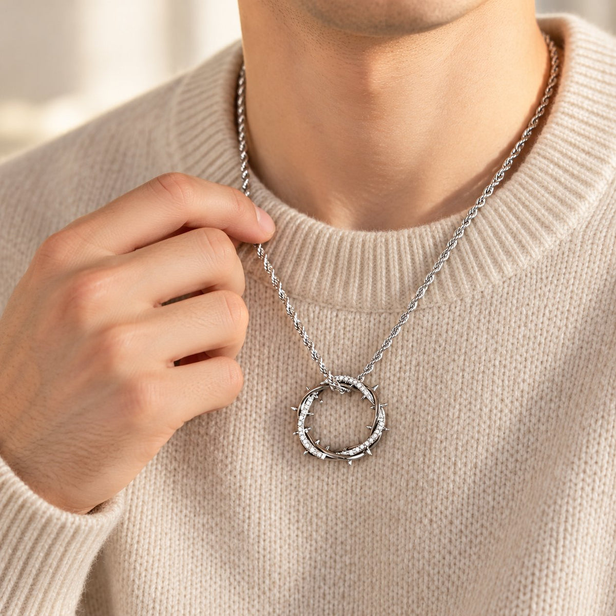 Crown of Thorns Zircon Necklace