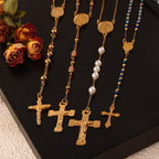 Colección de Collares Rosario de Cuentas: Metal Tono Oro para la Conexión Espiritual Diaria