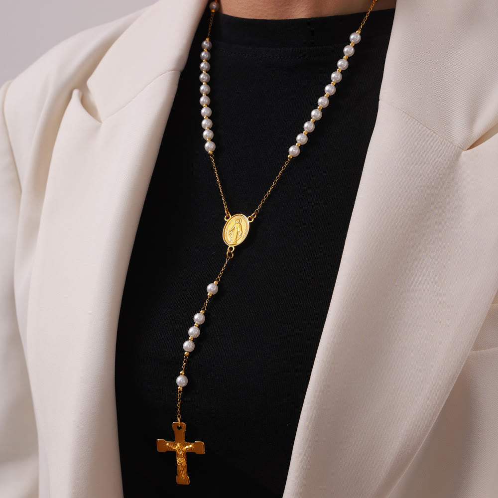 Colección de Collares Rosario de Cuentas: Metal Tono Oro para la Conexión Espiritual Diaria