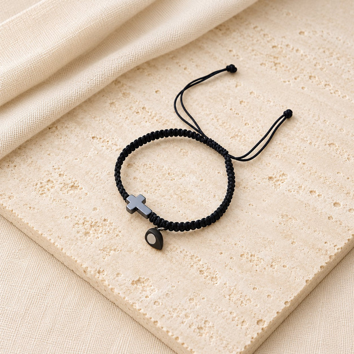 Magnetic Heart Cross Bracelet Set