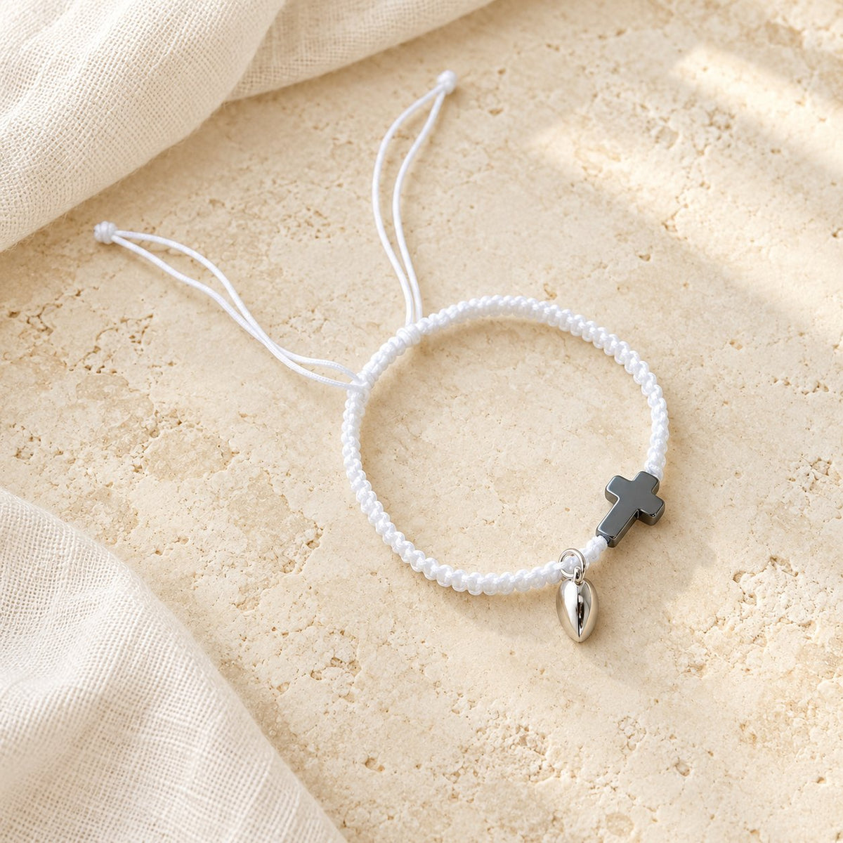 Magnetic Heart Cross Bracelet Set