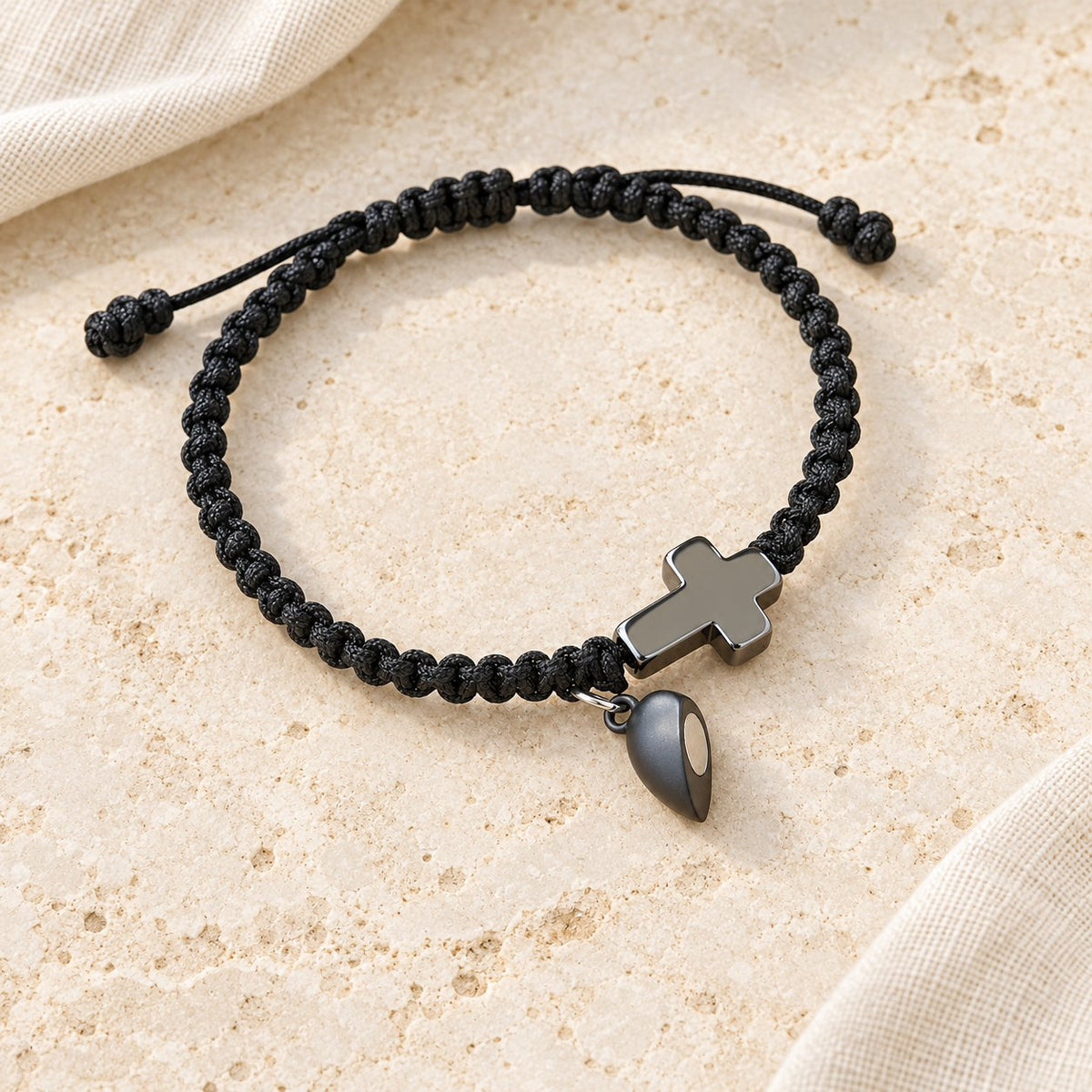 Magnetic Heart Cross Bracelet Set