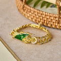Pulsera Barbada de Circonia de San Judas con Manto Verde: Símbolo de Gracia y Protección Sagradas