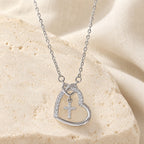 Intertwined Heart Cross Necklace with Card