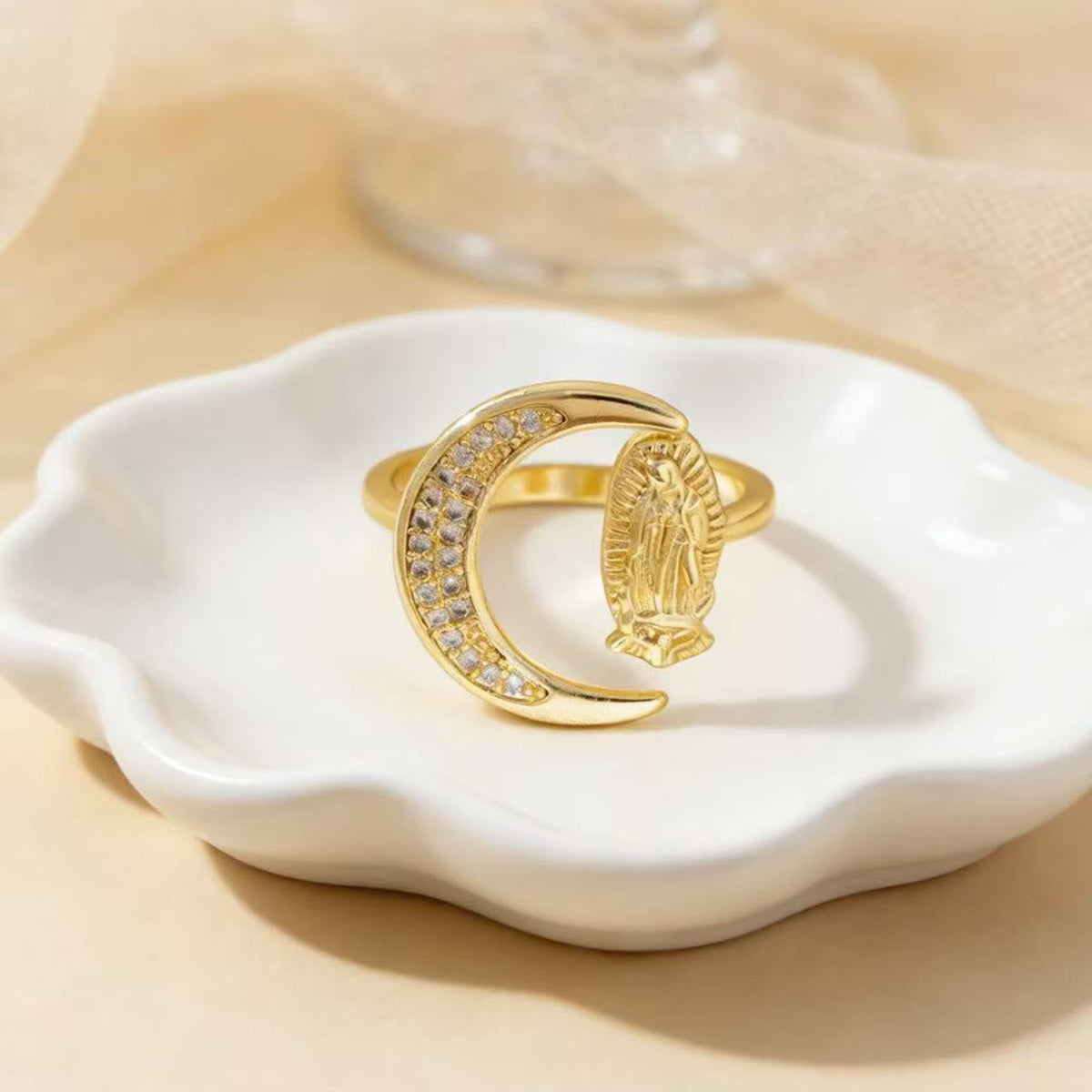 Heart/Moon/Oval Style Our Lady Ring