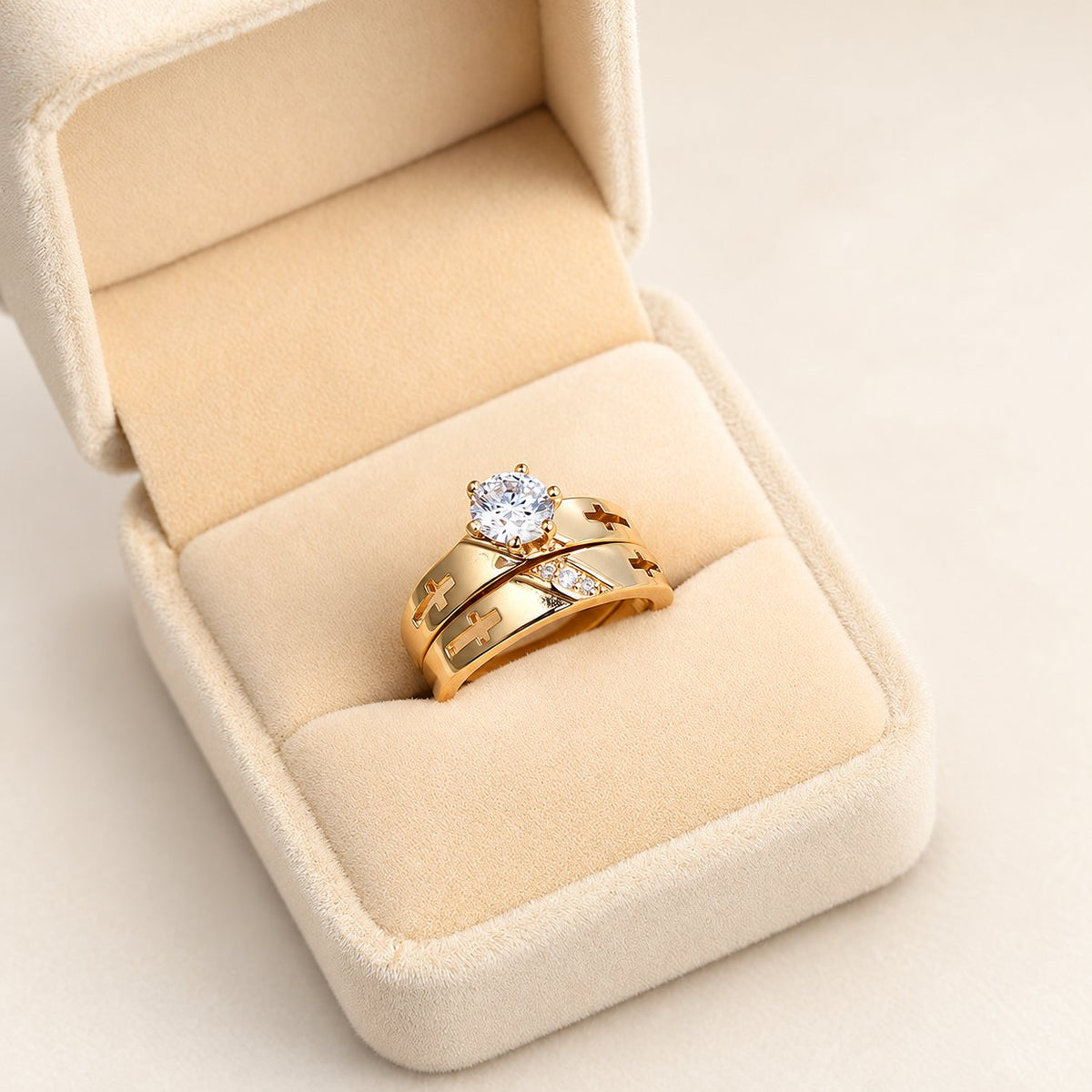 Stackable Cross Band Ring Set