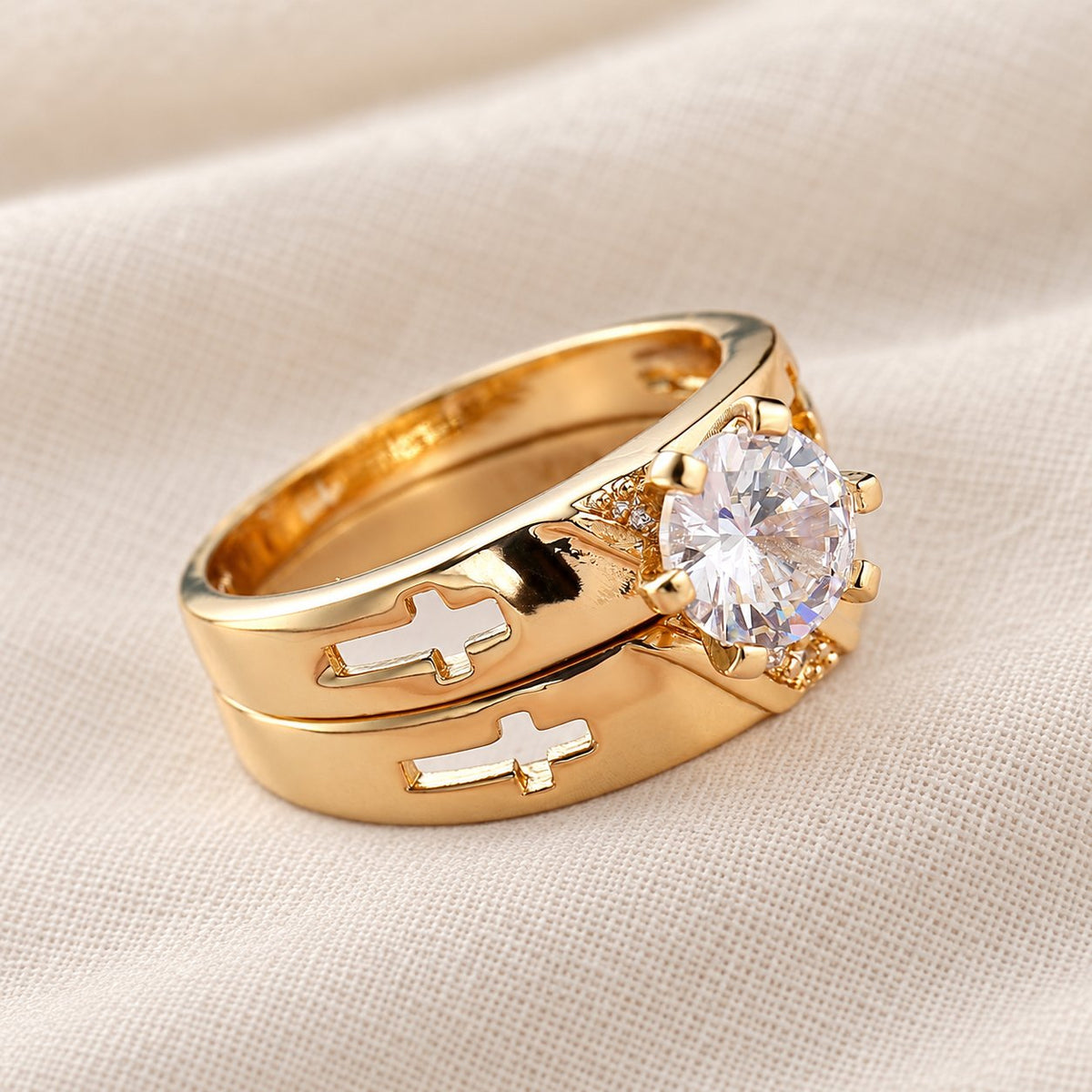 Stackable Cross Band Ring Set