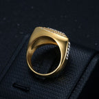 Anillo de Banda Escudo de Cruz: Emblema Eterno de Fe y Valor