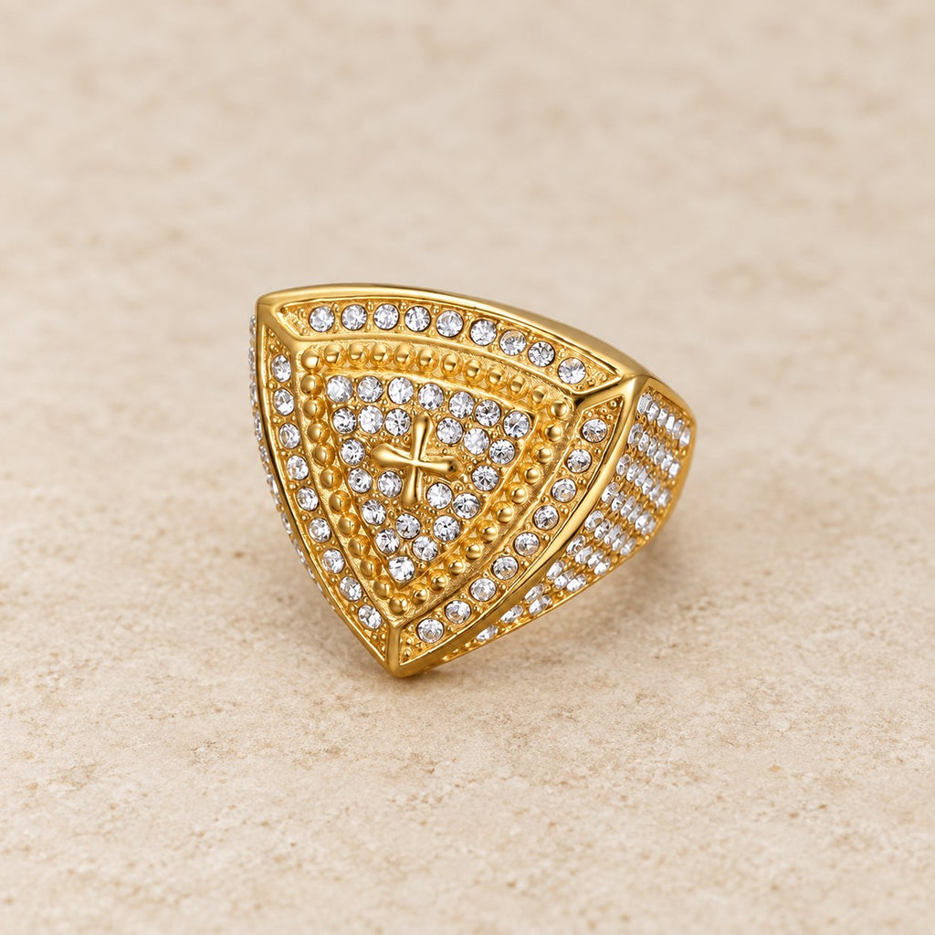 Bold Shield Cross Band Ring