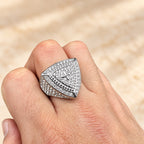 Bold Shield Cross Band Ring