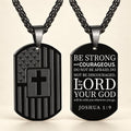 American Flag & Cross Double-Sided Scripture Necklace