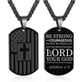 Collar de Escritura a Doble Cara con Bandera y Cruz: Símbolo de Fuerza y Valor Sagrados