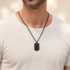 American Flag & Cross Double-Sided Scripture Necklace