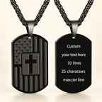American Flag & Cross Double-Sided Scripture Necklace