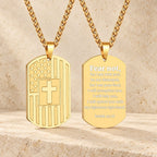 American Flag & Cross Double-Sided Scripture Necklace