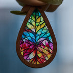 Aretes Colgantes en Gota "Gracia Gloriosa" Inspirados en Vitrales de Iglesia