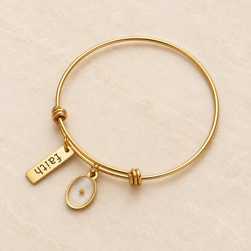 Mustard Seed Faith Charm Bangle