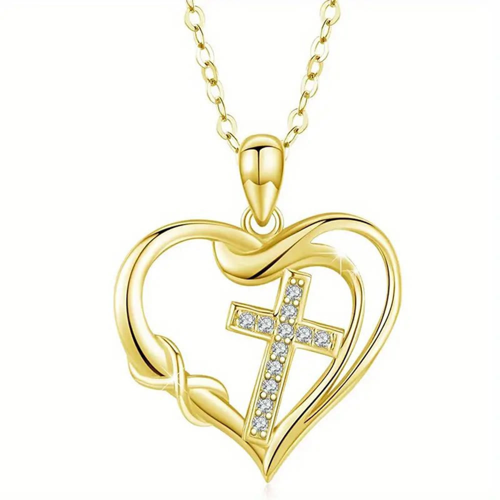 Collar de Corazón y Cruz: Devoción y Elegancia Eterna