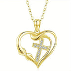 Collar de Corazón y Cruz: Devoción y Elegancia Eterna