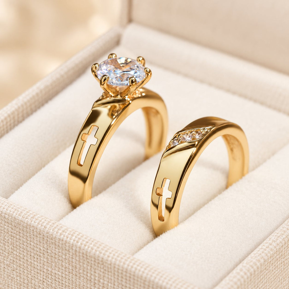 Stackable Cross Band Ring Set