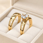 Stackable Cross Band Ring Set