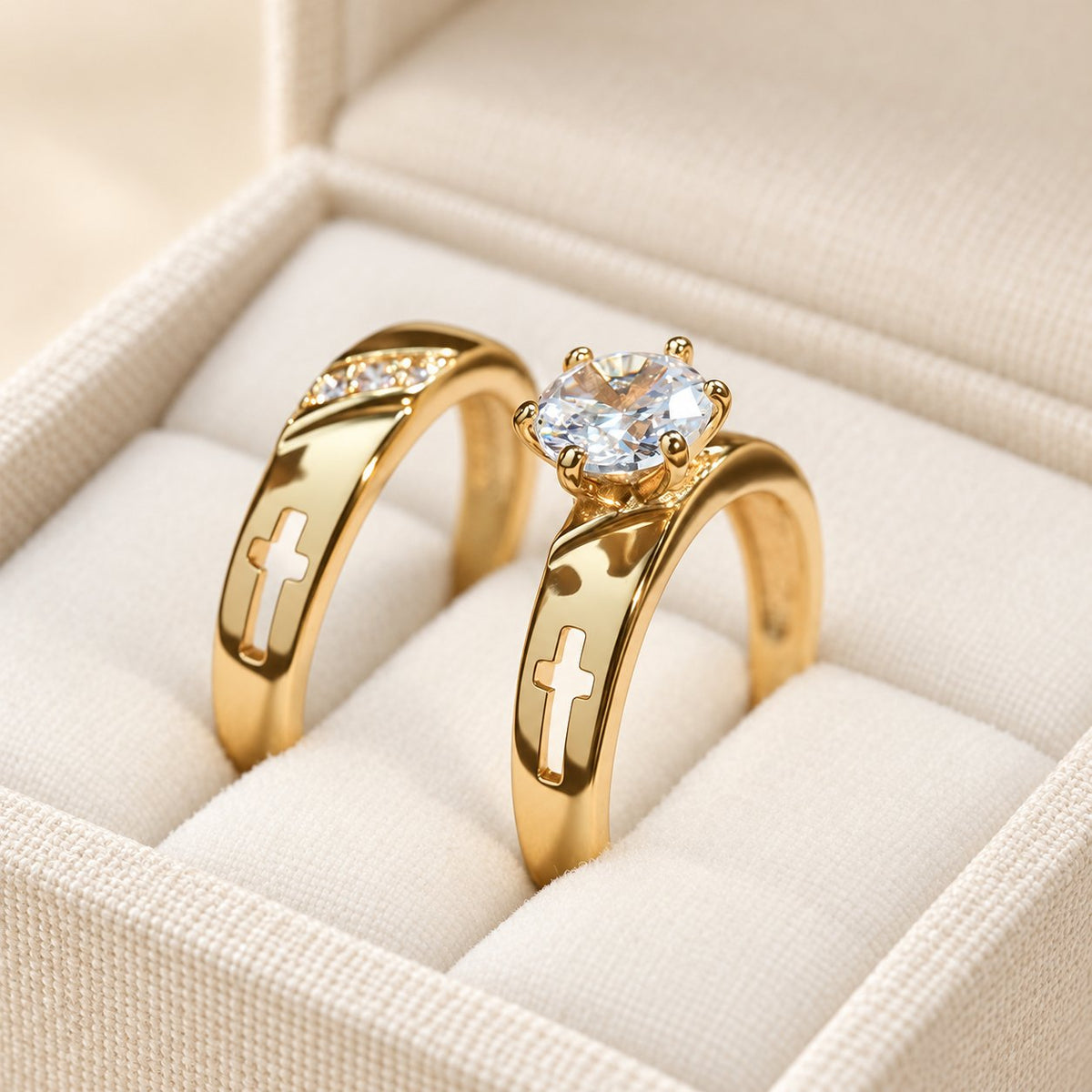 Stackable Cross Band Ring Set