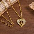 Collar de Corazón con Cruz y Alas de Ángel con Circonias: Símbolo de Amor y Gracia Divinos