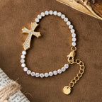 Pulsera Elegante de Cruz con Circonias en 2 Colores: Símbolo de Gracia y Elegancia Divinas
