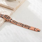 Pulsera de Cadena de Eslabones con Cruz Grabada: Símbolo de Fuerza Divina y Fe