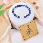 Pulsera de Cruz de Piedra Natural con Tarjeta Proverbios 27:9: Amistad y Gracia Divinas