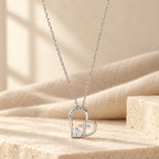 I Am a Child of God Heart Cross Necklace with Zircon Accents