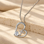 I Am a Child of God Heart Cross Necklace with Zircon Accents