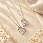 I Am a Child of God Heart Cross Necklace with Zircon Accents