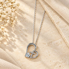 I Am a Child of God Heart Cross Necklace with Zircon Accents