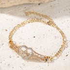 Pulsera de la Virgen en Filigrana Dorada con Halo de Circonia: Devoción Mariana y Gracia Divina