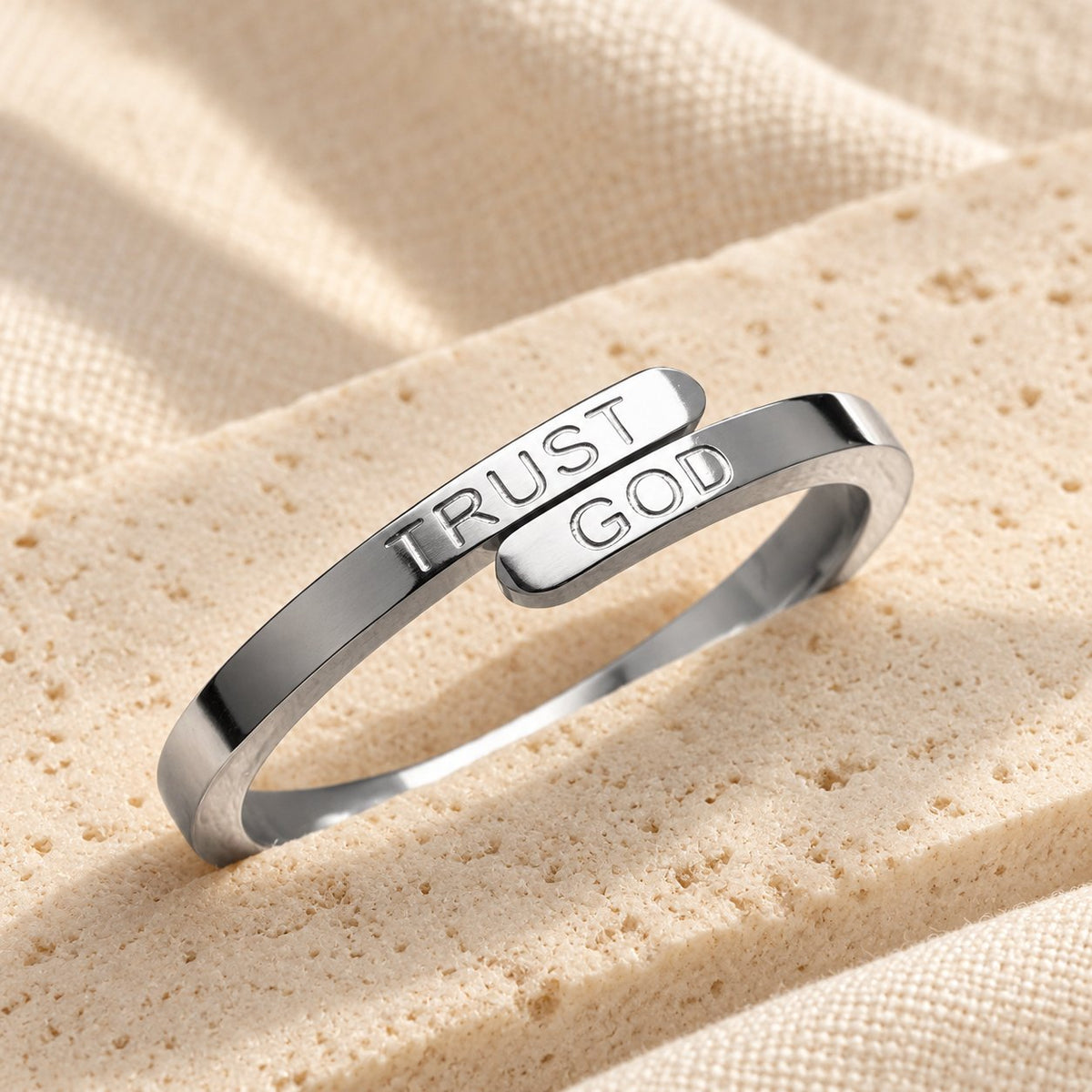 TRUST GOD Split-Band Ring